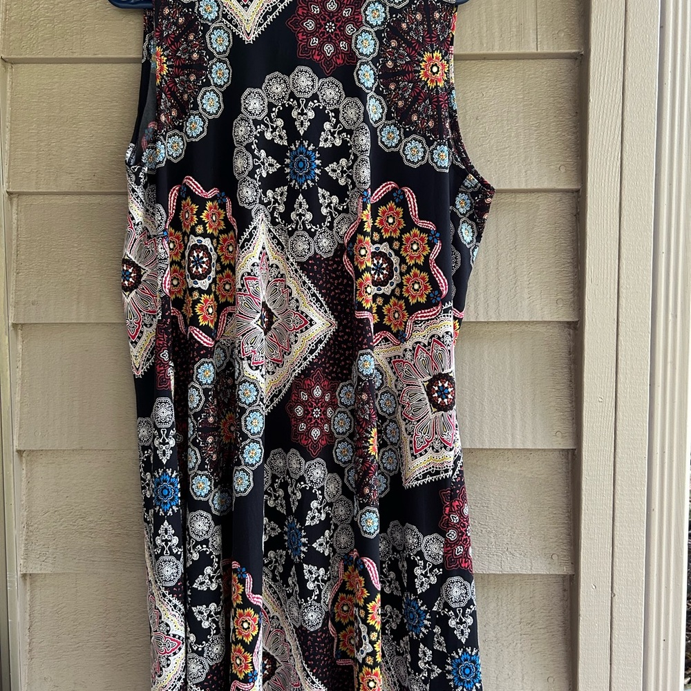 Robbie Bee Sleeveless Bohemian Print swing flare Dress